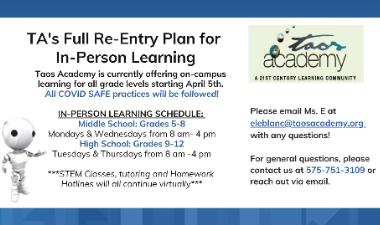Re-Entry Plan for In-Person Learning