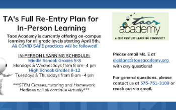 Re-Entry Plan for In-Person Learning